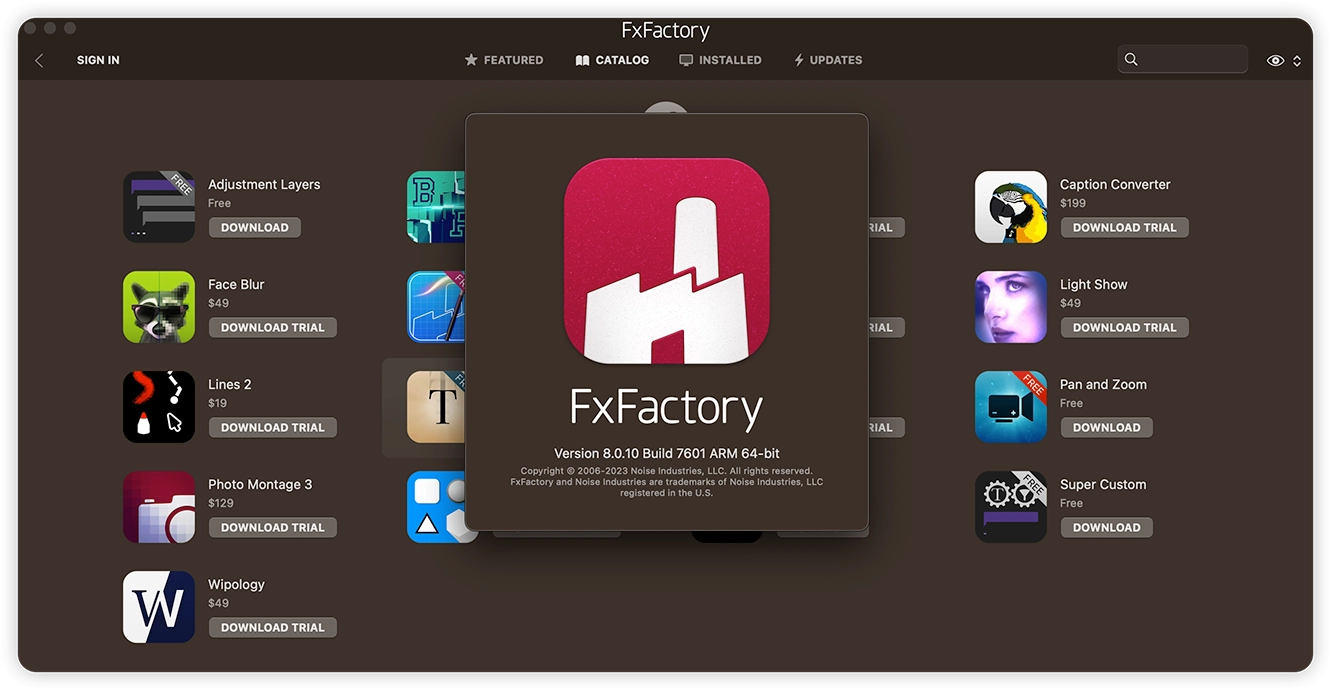 FxFactory Pro for Mac 8.0.9.7591 超强AE/PR/FCPX视觉特效插件包