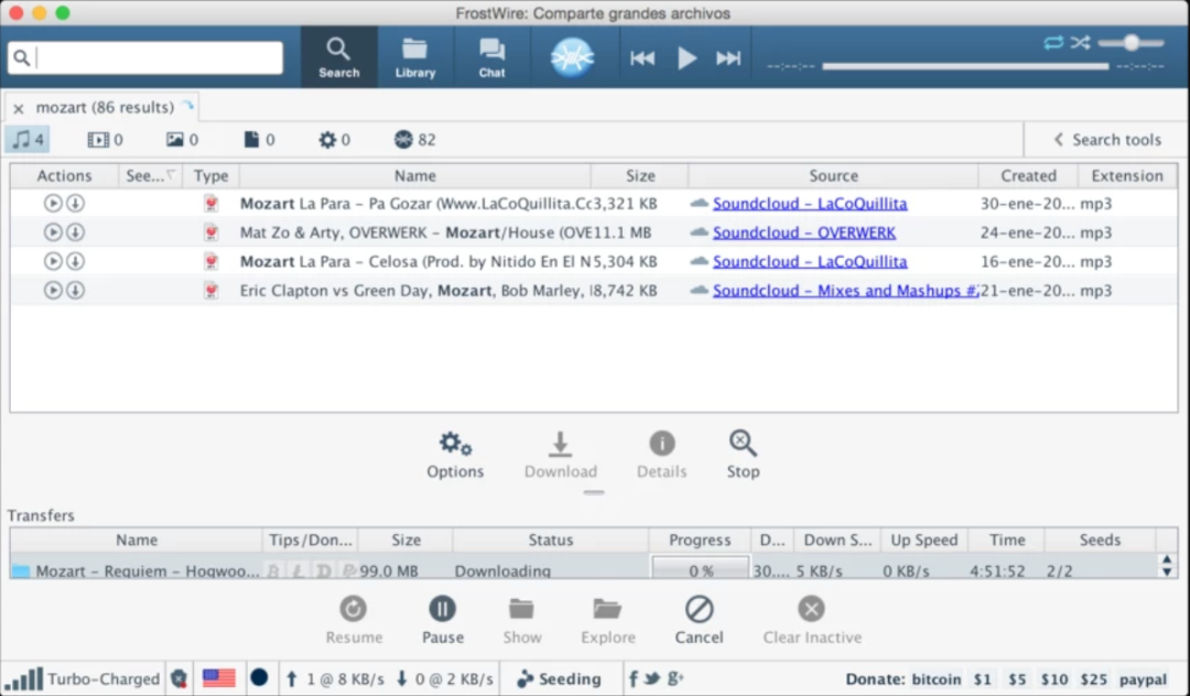 FrostWire for Mac 6.13.2 P2P文件共享软件