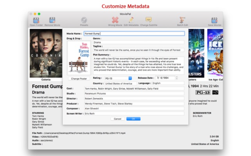 MoviePal for Mac 2.2 电影识别工具