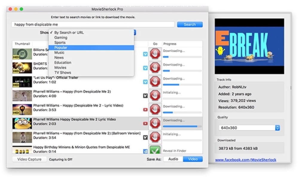 MovieSherlock Pro for Mac 6.3.6 视频下载工具