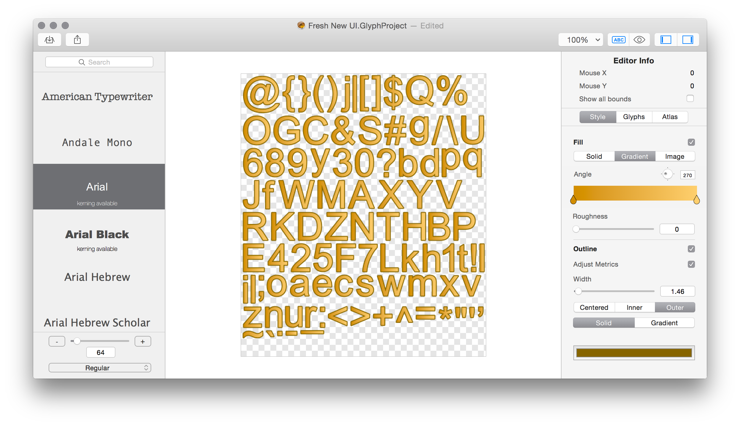 Glyphs for Mac 3.1.1 字体开发工具