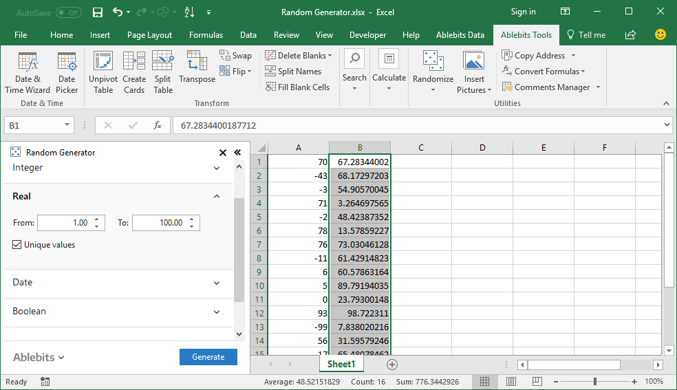 DataGenerator for Excel for Mac 3.2.0 Excel插件