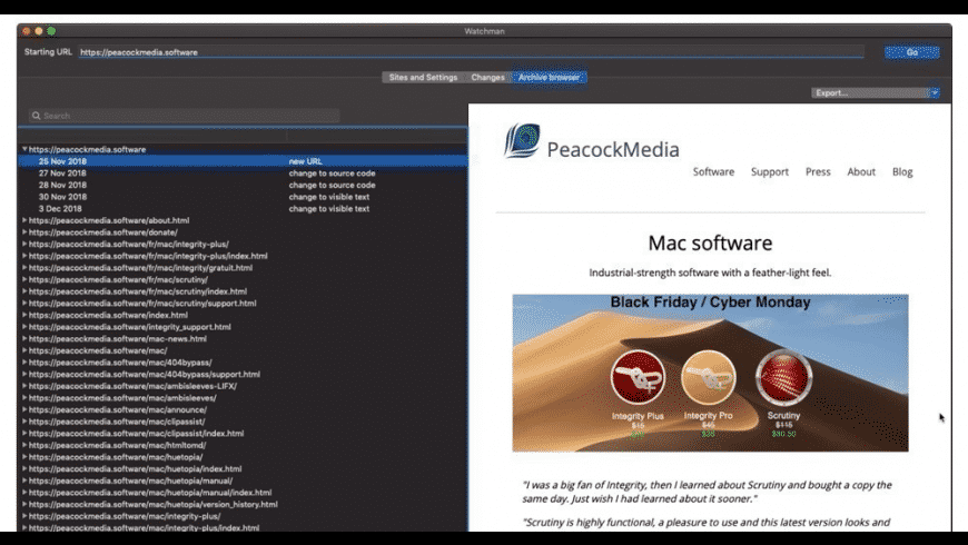 Website Watchman for Mac 3.3.1 网站内容监控工具