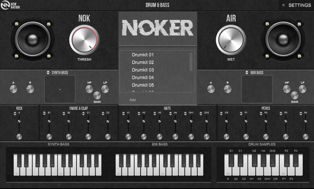 New Nation Noker Drum & Bass for Mac 1.1.1 鼓和贝斯音频插件