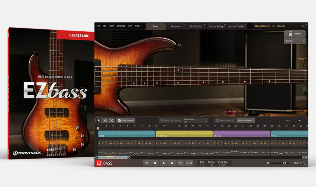 Toontrack EZbass for Mac 1.2.0 虚拟贝斯插件