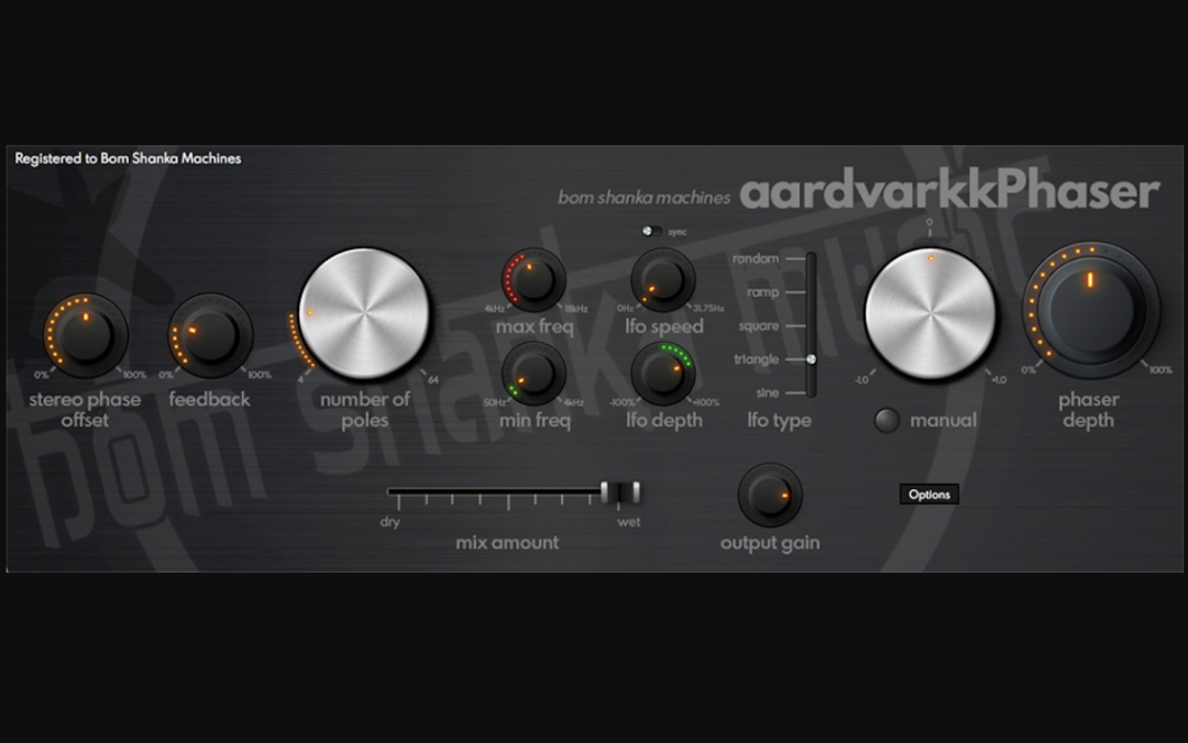 Bom Shanka Machines aardvarkkPhaser for Mac 1.0.10 音频相位器插件