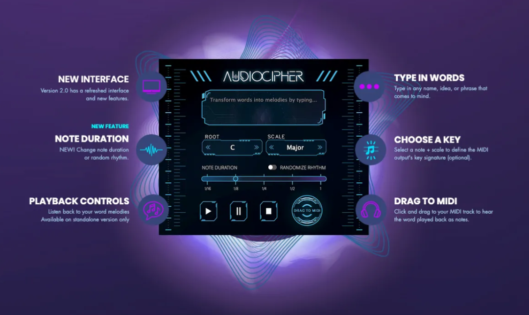 AudioCipher Technologies AudioCipher for Mac 3.0 旋律生成器