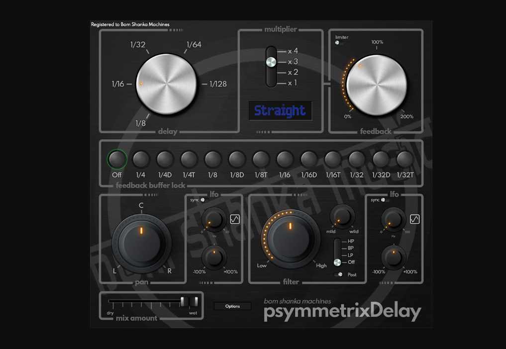 Bom Shanka Machines psymmetrixDelay for Mac 1.3.6 同步延迟效果插件